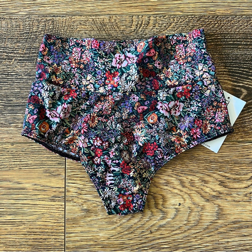 Montce Floral High Waist Cheeky Bikini Bottoms
